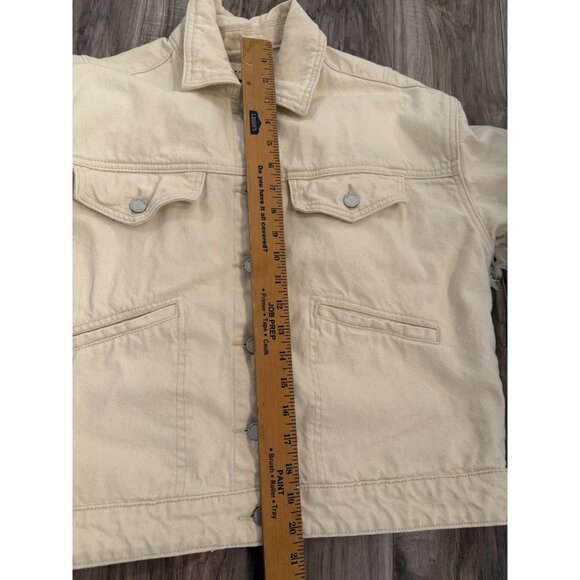 Blank Nyc Anthropologie Sacha Cream Crochet Fringe Jacket cotton S Boho coquette - Picture 5 of 13